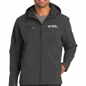 J706 Textured Hooded Soft Shell Jacket